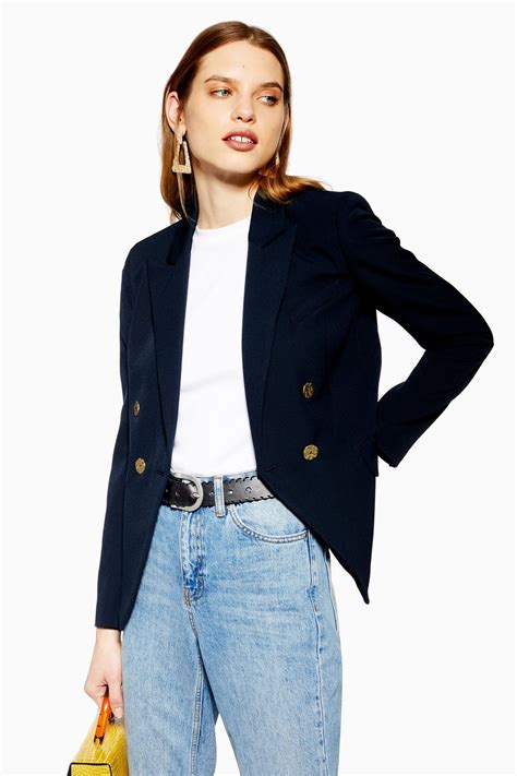 women's navy blazer gold buttons